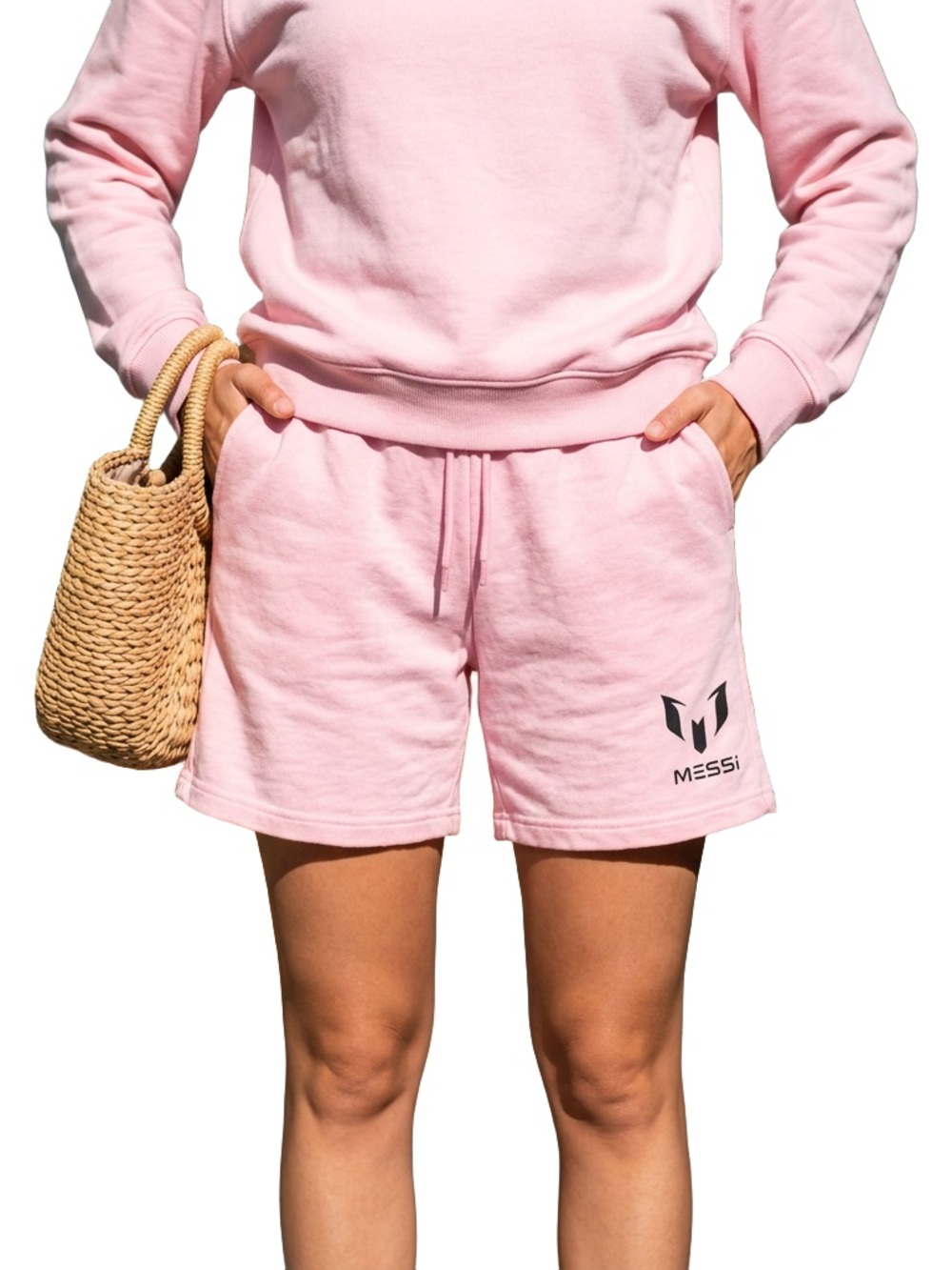 Messi women’s Small Pink Fleece Sweat Shorts size small
